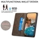 thumbnail image 5 of Funda tipo cartera con bloqueo RFID para Xiaomi 15 Con tapa abatible, portatarjetas, cierre magnético, TPU y soporte Marrón, 5 of 6