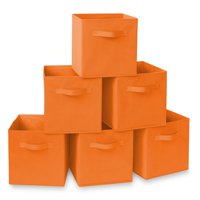 Contenedores De Almacenamiento Casafield Cubo Plegable De Tela Naranja X6