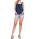 thumbnail image 2 of INSPIRE CHIC Camiseta de Mujer para Regreso a Clases con Panel de Encaje, Cuello Cuadrado, Estilo Suelto, Color Azul Oscuro, Talla XS, 2 of 6