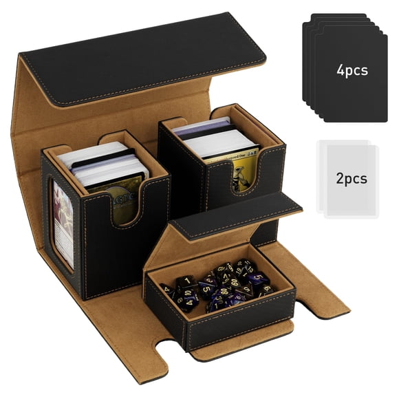 MTG Deck Box TimoVo Commander 200 cartas con doble funda, color negro