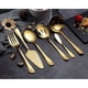 thumbnail image 2 of suxuMhao Juegos de Vajilla - Dorado, Talla Única (1 Juego), Juego de Cubiertos, Juego de Platos, Juegos de Vajilla, Vajilla de Acero Inoxidable Premium, Fiestas y Uso Diario, Esenciales Elegantes, 2 of 4