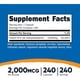 thumbnail image 2 of Vitamina B12 Nutricost Methylcobalamin 2000mcg 240 Capsulas, 2 of 3