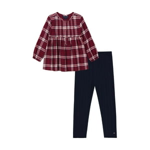 Set De Leggings Tipo Túnica Outfit Tommy Hilfiger Para Niños, 2 Piezas