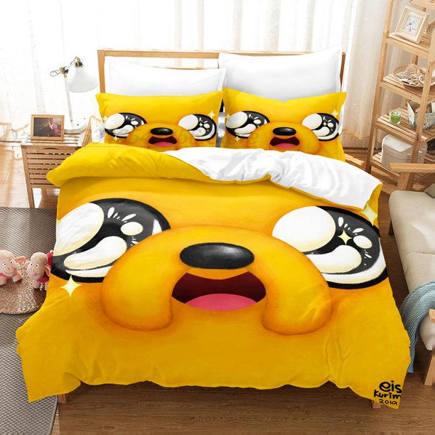 adventure time finn and jake The Dog Face Bedding Set Single Twin Full Queen King Size Bed Set Children Bedroom Duvetcover SetBed Sheets