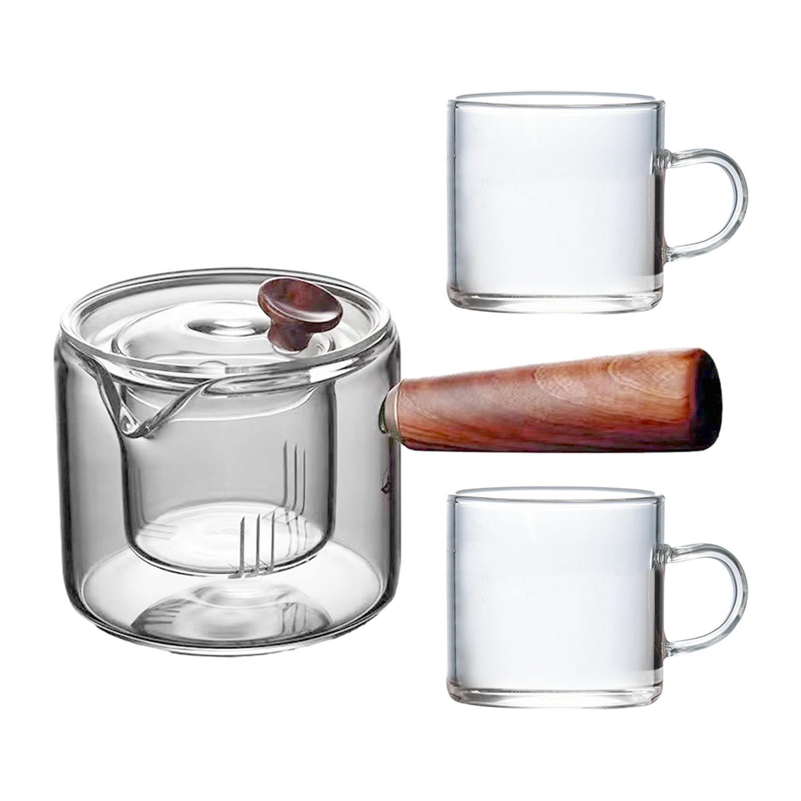 Magideal - Tetera De Vidrio De Alto Borosilicato, Tetera Con Infusor Extraíble, Tetera Floreciente, Tetera Para El Hogar, Restaurante Y Viajes , Olla Con 2 Tazas