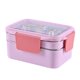 thumbnail image 2 of Contenedor De Comida Bento Box De Acero Inoxidable De 2 Capas Para Acampar Al Aire Libre Senderismo Rosa, 2 of 5