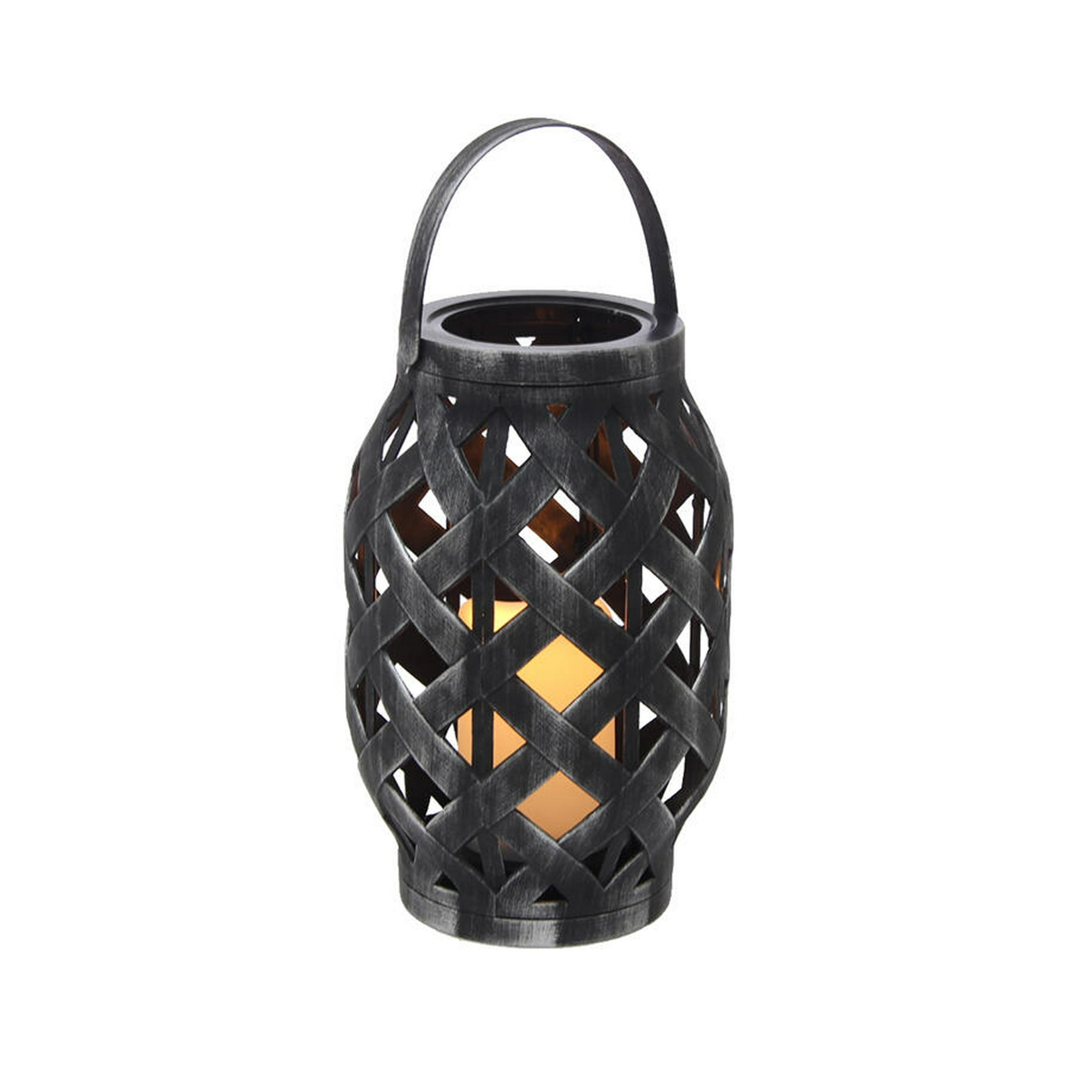 Vgo - Fanal Pl C/ Vela Led 23x16x16 Cm. Negro