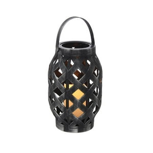 Vgo - Fanal Pl C/ Vela Led 23X16X16 Cm. Negro