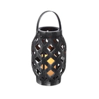 Vgo - Fanal Pl C/ Vela Led 23X16X16 Cm. Negro