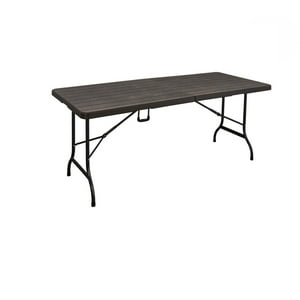 Igpro - Mesa Plegable Tipo Maleta Gris Simil Madera 180X74X74Cm