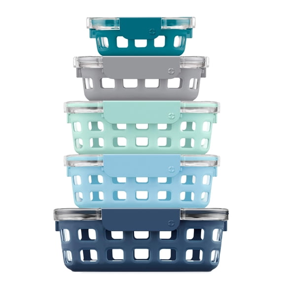 Recipientes de almacenamiento de alimentos, set de preparación de comidas mixtas Duraglass de Ello