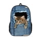 thumbnail image 1 of Cute Dog & Cat Printed Backpack - Perfect for Kids Boys & Girls, Denim Printed Bag, Ideal for School & Outdoor Travel!, 1 of 5