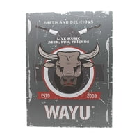 Disparo - Cuadro Bar Metálico Wayu 40X30 Toro Quincho Parrilla Bbq