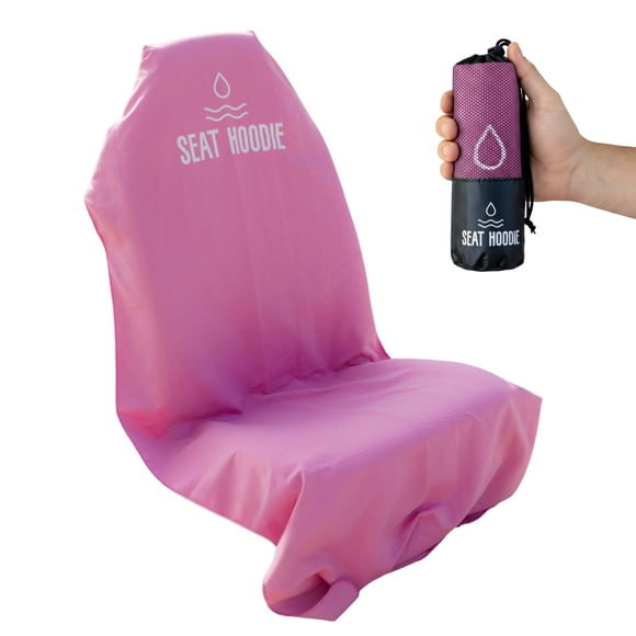 Funda de asiento de coche, sudadera con capucha, portátil, de microfibra rosa