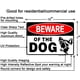 thumbnail image 3 of Señal de advertencia de perro, 10 x 7 pulgadas, aluminio reflectante, paquete de 2, 3 of 7