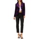 thumbnail image 2 of INSPIRE CHIC Chaqueta de trabajo para mujer de regreso a clases, atuendo de maestra, blazer de terciopelo vintage con solapa con muescas, botones al frente, XS, púrpura, 2 of 8