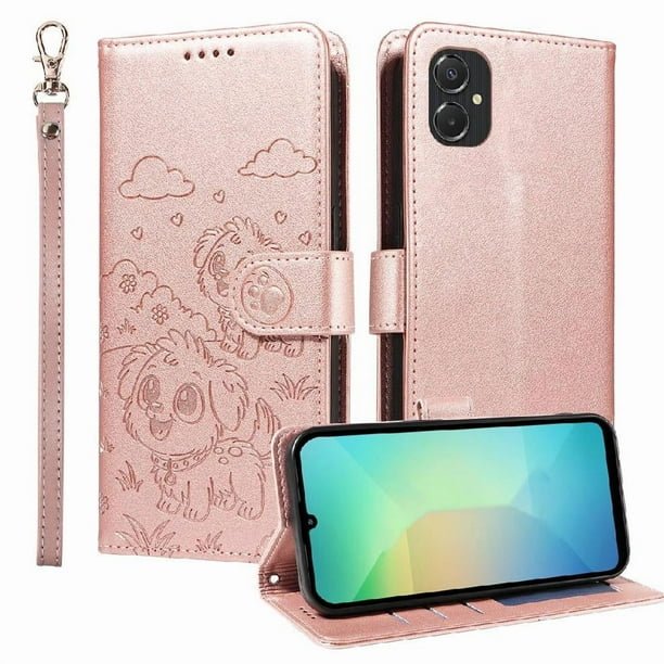 Funda Billetera FOXDOCK Compatible con Samsung Galaxy A07, Diseño Perrito Tierno, Ranuras para Tarjetas y Soporte Plegable