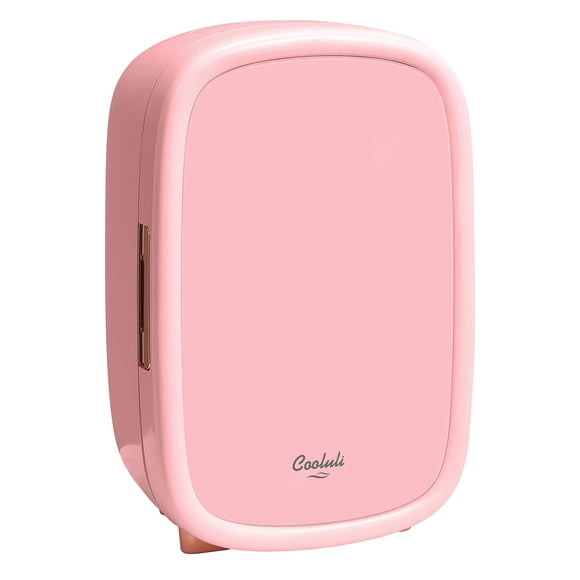 Nevera Compacta Cooluli de 12 L Rosa con LED para Cosméticos