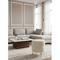 Muebles New - Puff Redondo Orbit Crudo