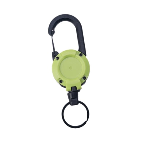 Ioensy - Llavero Retráctil Resistente Con Carrete Para Acampar Al Aire Libre Y Pescar, Color Verde