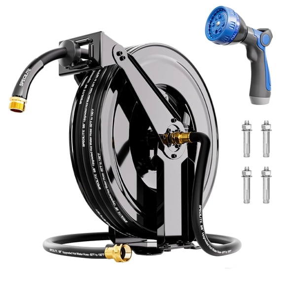 Carrete retráctil para manguera SPECILITE 15 m, 5/8" para agua caliente y fría