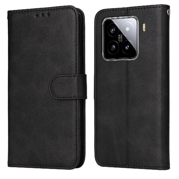Funda Billetera para Xiaomi 15 Pro con Porta Tarjetas y Soporte Ajustable Negro