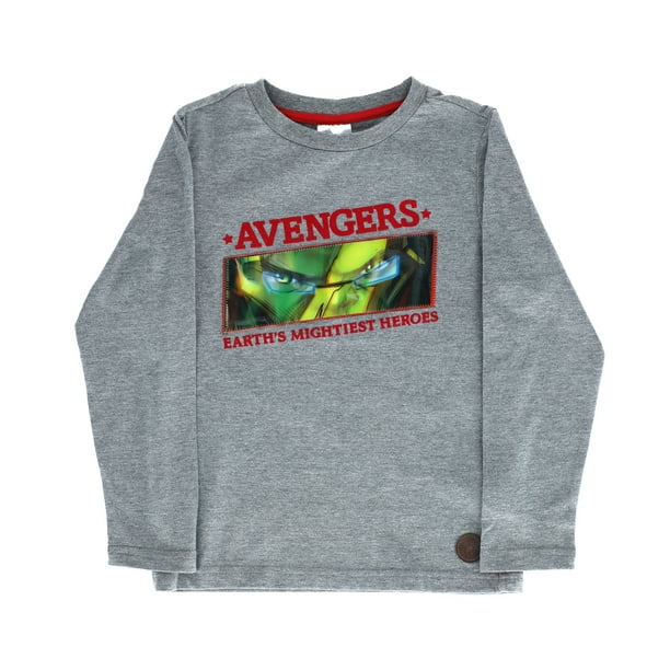 Polera Manga Larga Niño Iron Man Heroes Gris Marvel