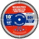 thumbnail image 1 of Hoja de sierra circular WORKPRO, 10 pulgadas, 80T, acabado ultrafino, 1 of 9