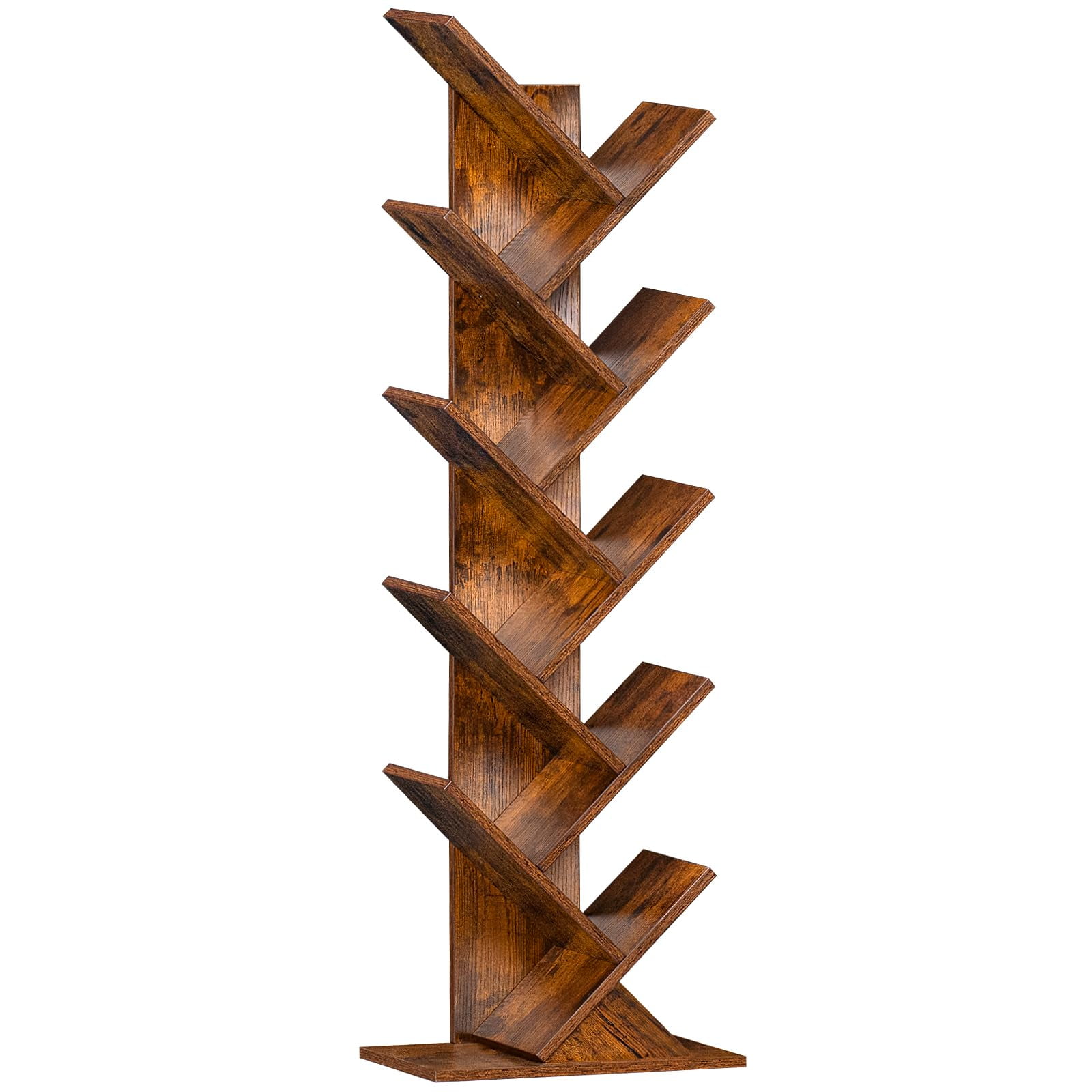 Bookshelf Sheepam - Estantería De Madera Con Forma De Árbol (10 Niveles), Color Marrón