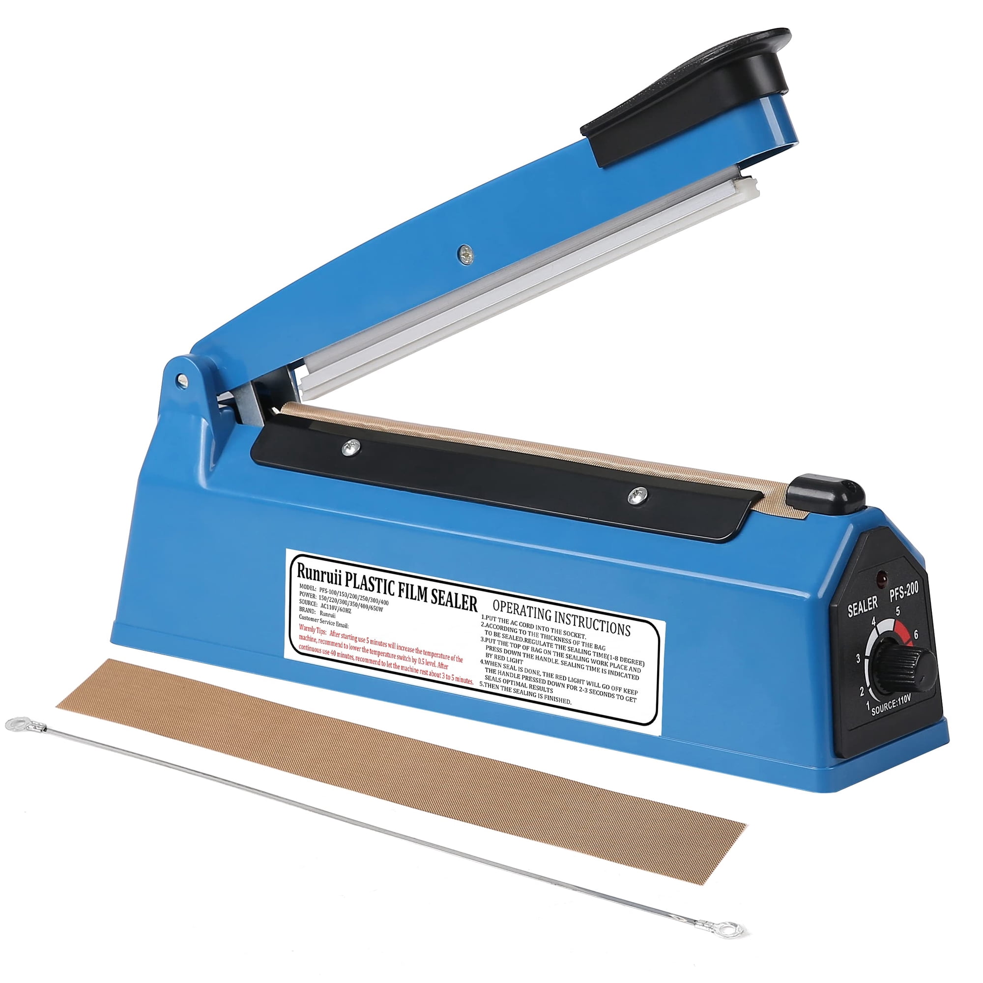 Runruii - Manual Del Sellador Térmico Impulse Para Bolsas De Plástico De 30 Cm