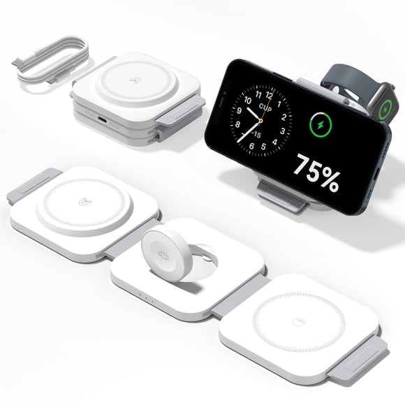 Estación de carga QUZUDN 3 en 1 para iPhone 17/16/15/14/13/12 y AirPods