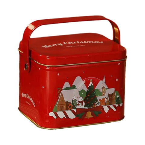 Bothyi - Latas De Regalo De Navidad, Contenedor De Galletas Rectangular Vacío Para Pasteles, Manualidades, Joyería, Rojo