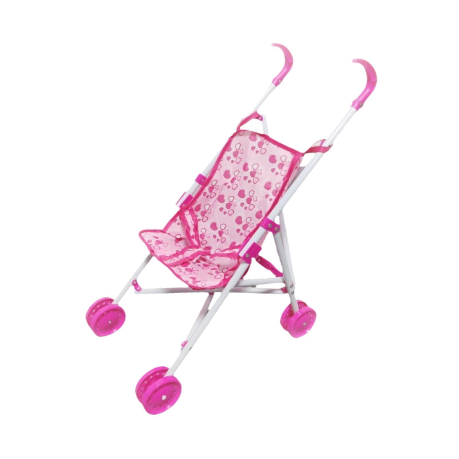 Milageto Cochecito De Muñecas Plegable – Carrito De Transporte Con Ruedas De Doble Fila, Marco De PVC Y Tela Desmontable – Regalo Para Niñas Y Niños De 3 Años En Adelante