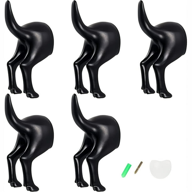 (2pcs/set) Dog Tail Wall Hook, Wall Decoration Hook, Creative Hook, Two Installation Methods Suitable For Office Hanging Coat Cloth Towel Key Decoration Wall