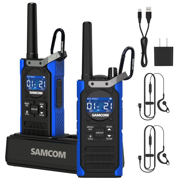 Walkie Talkies SAMCOM T5 Pack de 2 + Auriculares