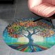 thumbnail image 4 of Árbol de la Vida Alfombra Redonda de Felpa Coral, Antideslizante, No Desprende Pelusas, Lavable y Duradera para Salón, Dormitorio y Habitación de Niños 60cm, 4 of 6