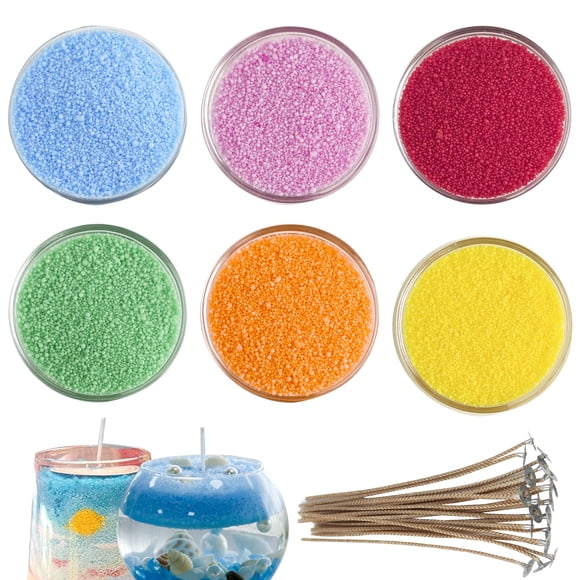 Kit de velas de cera de arena CoolCrafts 900 g 6 colores 20 mechas