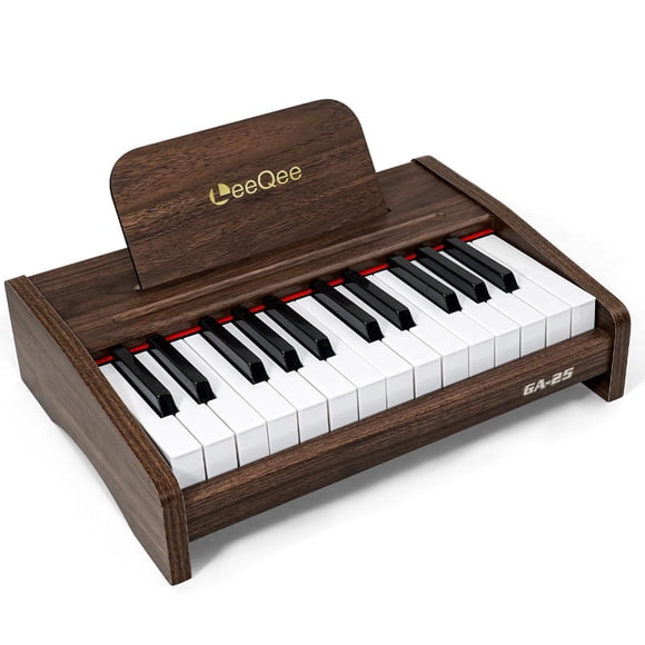 Teclado de piano electrónico LeeQee de 25 teclas para niños Wood