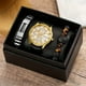 thumbnail image 1 of 3pcs/set Men's Casual Analog Watch And Classic Bracelets Set (1 Watch+2 Bracelets), 1 of 5
