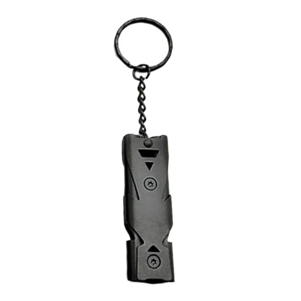 Silbato de supervivencia decibelio, equipo de doble tubo de 150dB con llavero para señalización de , exploración, , navegación, , negro
