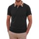 thumbnail image 1 of INSPIRE CHIC Camisa Polo de Hombre de Manga Corta con Cuello de Cuadros en Contraste Camisas de Golf M Negro, 1 of 5