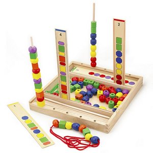 Viga - Juego Madera Secuencias De Cuentas Con Patrones