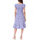thumbnail image 3 of Vestido Midi Floral de Rayón para Mujer INSPIRE CHIC Cintura Fruncida Manga Corta Ligero Ajuste y Vuelo Primavera Verano Azul Oscuro Púrpura XS, 3 of 6