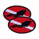 thumbnail image 1 of 2x Elipse Buceo Buceo Bandera Parche Bordado Hierro En Emblema Recuerdo, 1 of 5