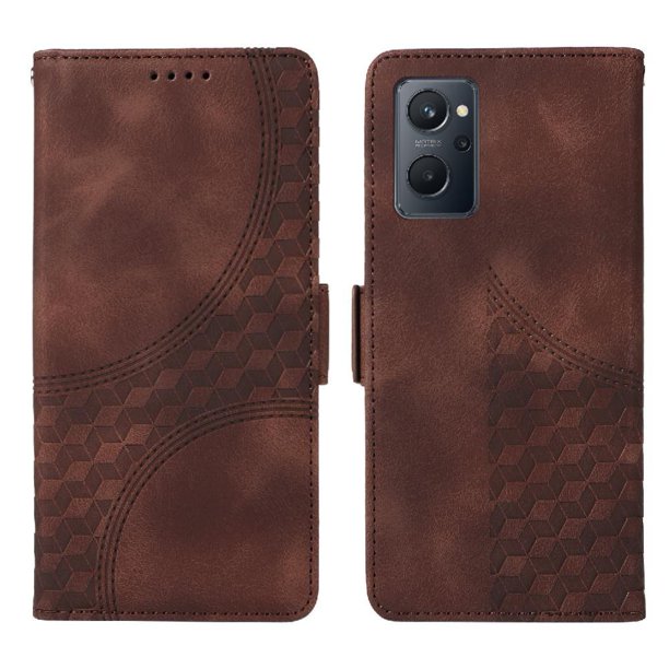 Carcasa FOXDOCK Realme 9i de cuero PU, diseño acolchado clásico, protección contra caídas y rayones