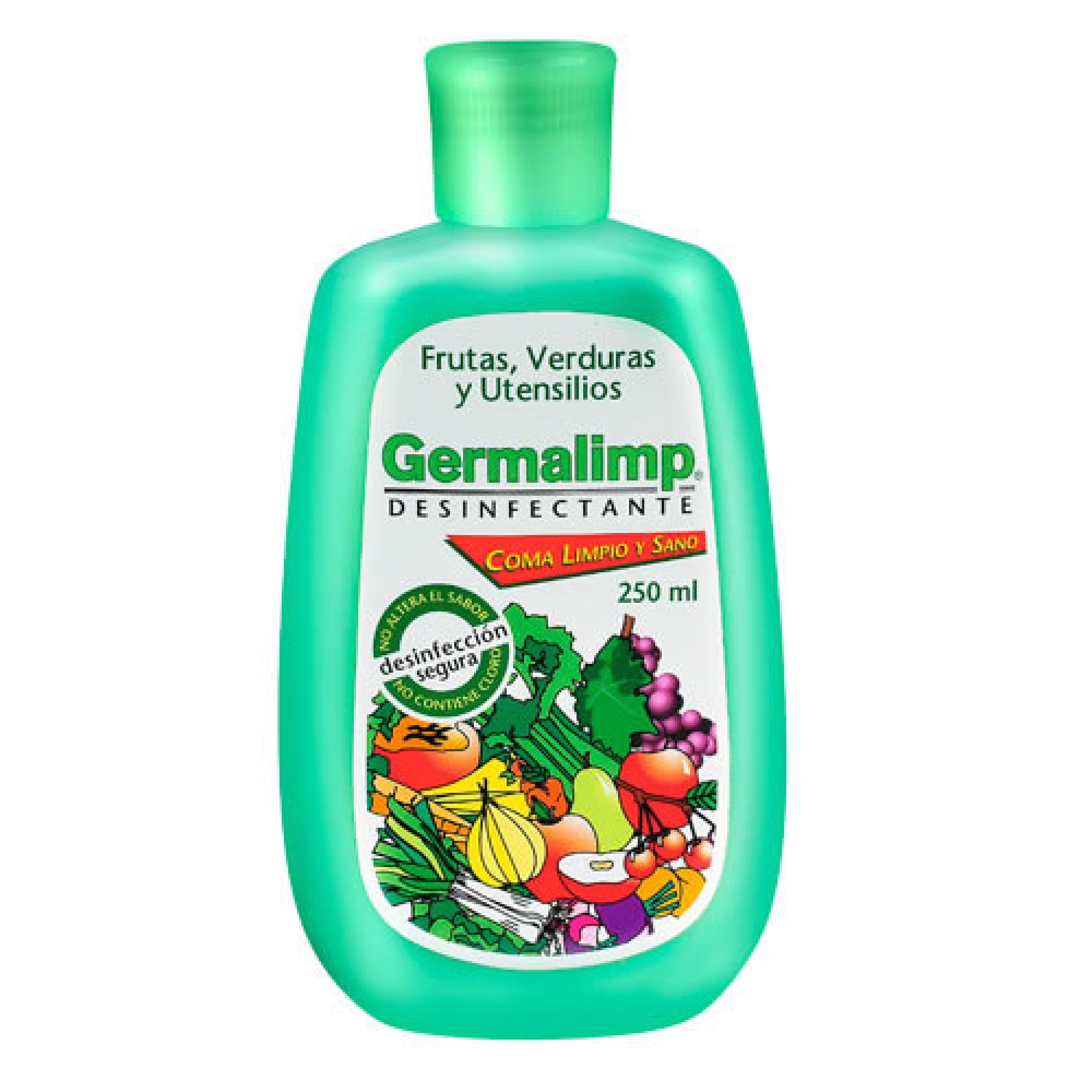 Desinfectante Líquido Concentrado Para Frutas, Verduras Y Utensilios Botella 250 ml Germalimp