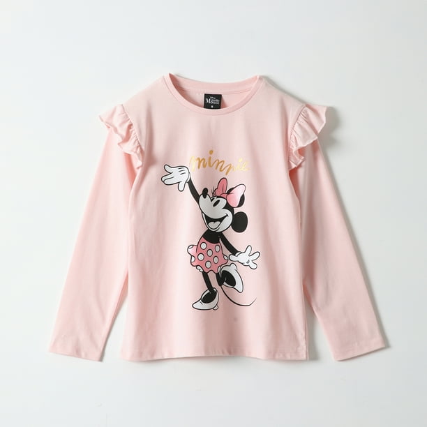 Polera Manga Larga Niña Minnie Cozy Rosado Disney
