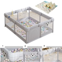 Babyluna - Corral Gimnasio De Juego Bebé Con Alfombra Y Juegos