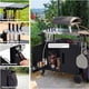 thumbnail image 2 of K&K Outdoor Grill Cart with Storage Cabinet, Outdoor Metal Kitchen Island with Foldable Table, Pizza Oven Table with Wheels & Stainless Steel Top & Hooks & Spice Rack for BBQ,Waterproof Cover Included, 2 of 3