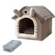 thumbnail image 3 of Tienda de campaña para mascotas pequeñas, cama cueva para gatitos, color gris claro, con cojín extraíble, lavable, cueva para gatos, cama para conejil M, 3 of 5